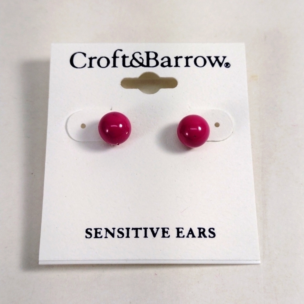Croft & Barrow Elegant Pink Ball Stud Earrings | 2/$30 | Women's Fashion Jewelry